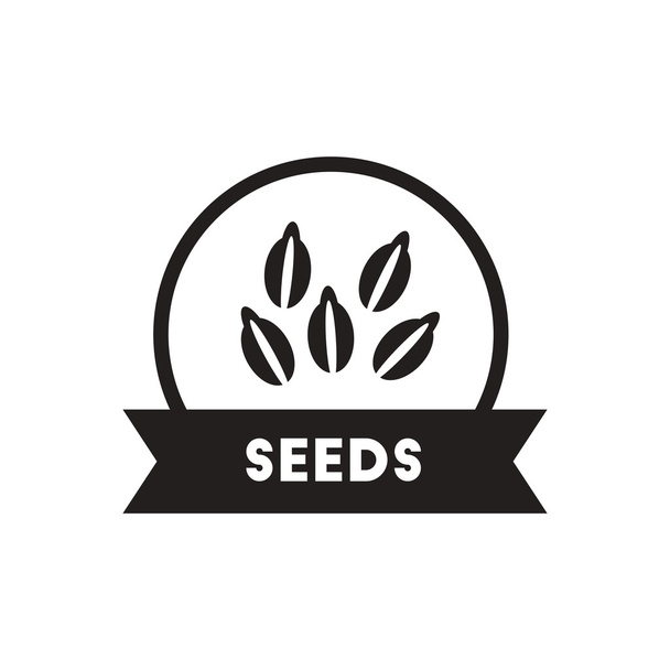 schwarzes Vektor-Symbol auf weißem Hintergrund Geschirr Würze Samen - Vektor, Bild