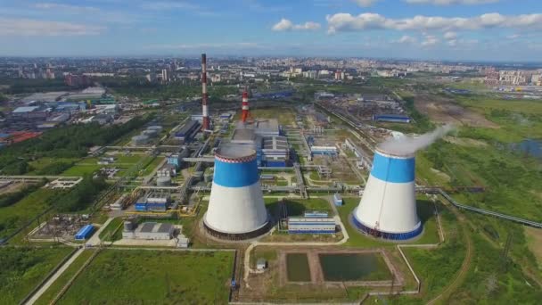 Luchtfoto van de elektriciteitscentrale - Video