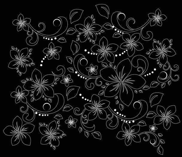 Floral swirl background - Vector, Imagen