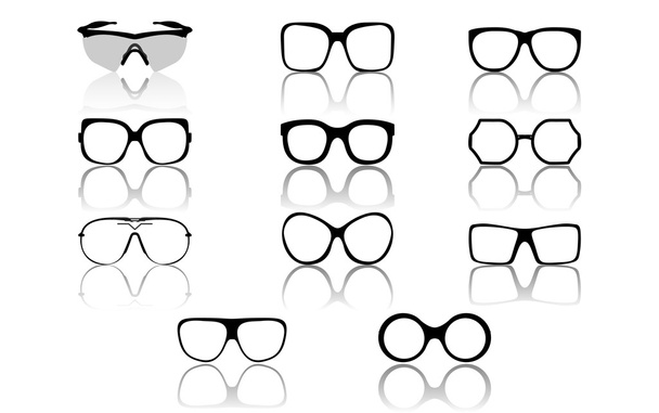 Сонцезахисні окуляри встановлені на білому
  - Вектор, зображення