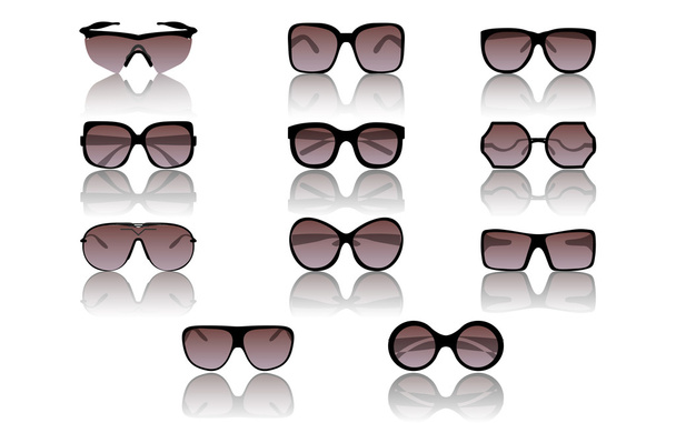 Sunglasses set on white  - Vector, Image