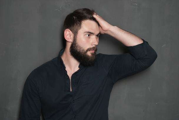 Portrait of handsome man with beard - Photo, image
