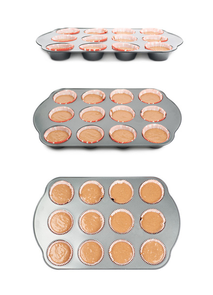 Metal muffin pan isolated - Фото, изображение