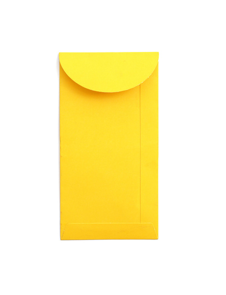 желтый конверт изолирован на белом фоне - Фото, изображение
