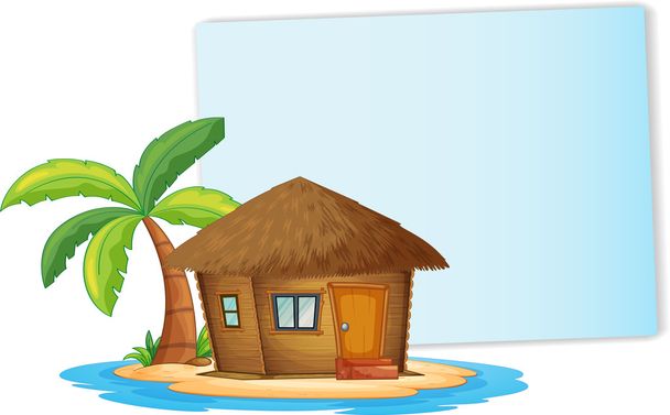 Kağıt tasarımı ile ada bungalov - Vektör, Görsel