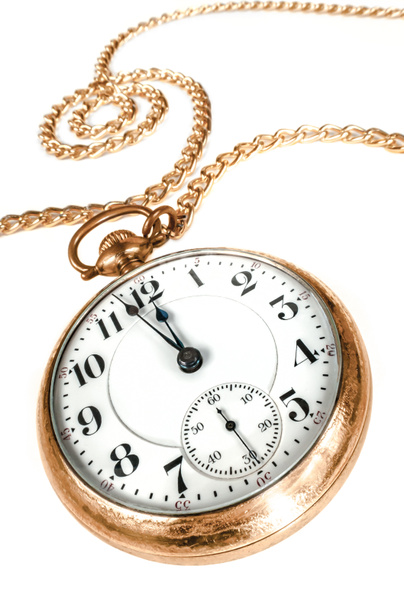 stary zegarek kieszonkowy izolowany na białym tle - Zdjęcie, obraz