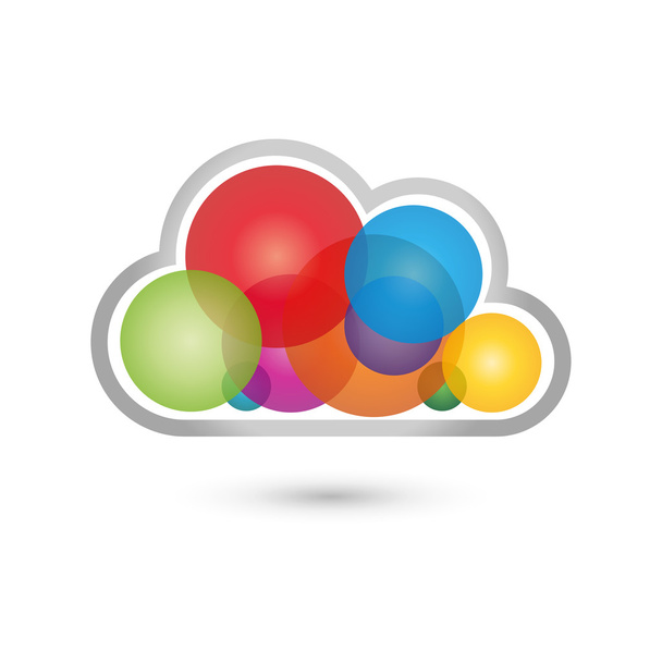 Wolke, farbig, Logo, Cloud Computing - Vector, afbeelding