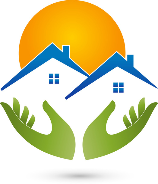 Hand, Haus, Logo, Immobilien - Vector, Image