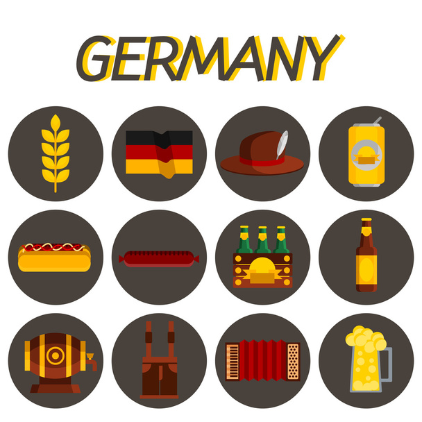 Germany flat icon set - Vektori, kuva