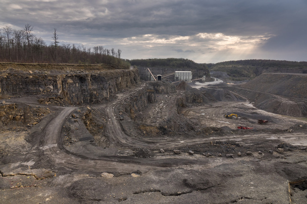 Crushed stone factory in a quarry career - Fotó, kép