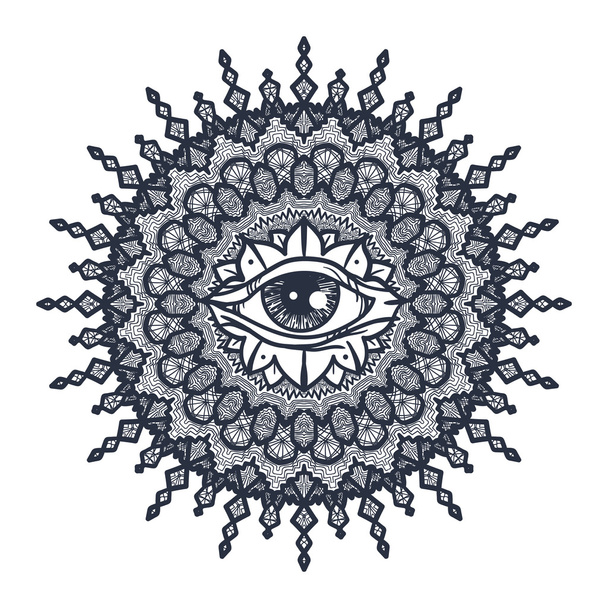 Todos os olhos vistos em Mandala
 - Vetor, Imagem
