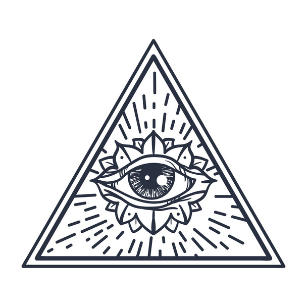 All Seeing Eye in driehoek - Vector, afbeelding