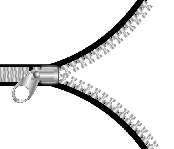 Vector illustration of a black zipper - Photo, Image