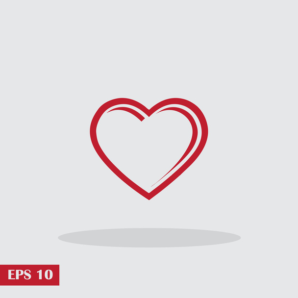 Heart icon, vector illustration. Flat design style - Вектор,изображение