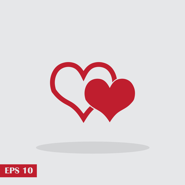 Heart icon, vector illustration. Flat design style - Vektor, Bild