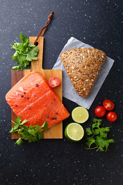 healthy food ingredients on stone - Photo, Image