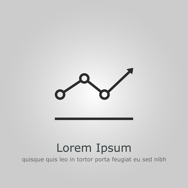 Ilustración vectorial del gráfico de crecimiento de punto y línea de estadísticas con el ícono de flecha hacia arriba. Icono Web de Calidad Premium
. - Vector, Imagen