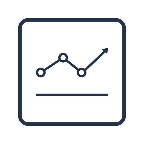 矢印上向きのアイコンを使用した統計点と線の成長チャートのベクトル図。プレミアム品質のウェブアイコン. - ベクター画像