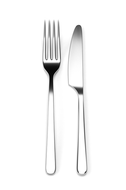 Fork and knife isolated - Фото, изображение