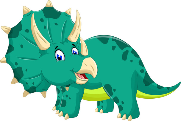 şirin Triceratops çizgi film poz - Vektör, Görsel