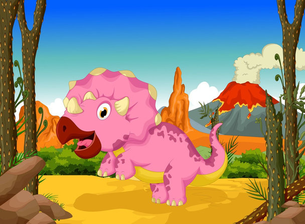 dinozaur animowany w tle krajobrazu dżungli - Wektor, obraz