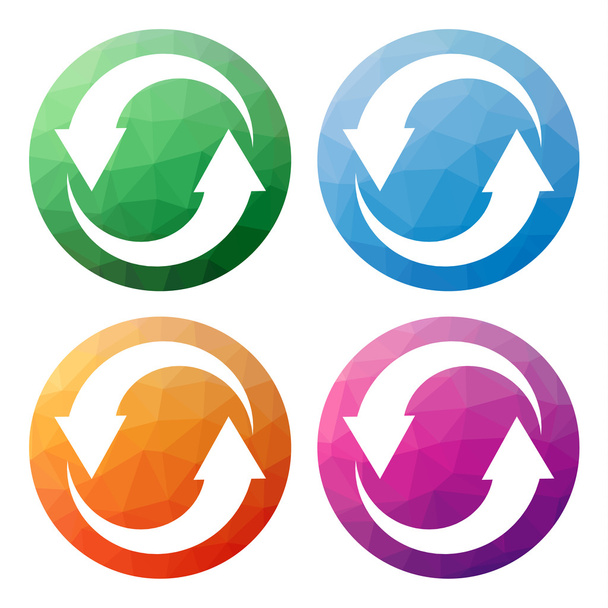 Conjunto de 4 botones poligonales modernos aislados - iconos - para re
 - Vector, imagen
