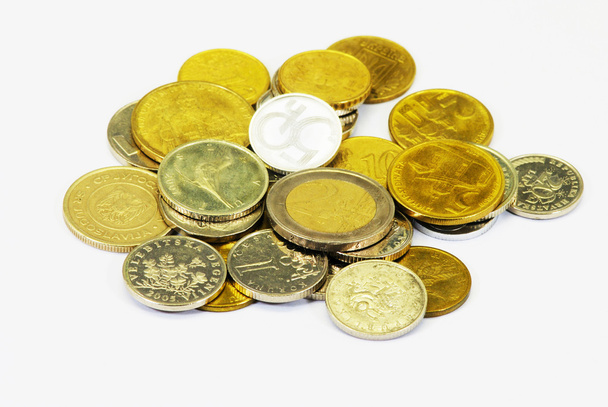 Una pila de varias monedas
 - Foto, imagen