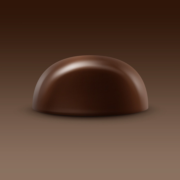 Realistyczny ciemny czarny cukierki czekoladowe gorzkie na białym tle na tło wektor - Wektor, obraz