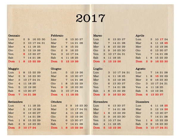 Kalendarz roku 2017 - Włochy - Zdjęcie, obraz