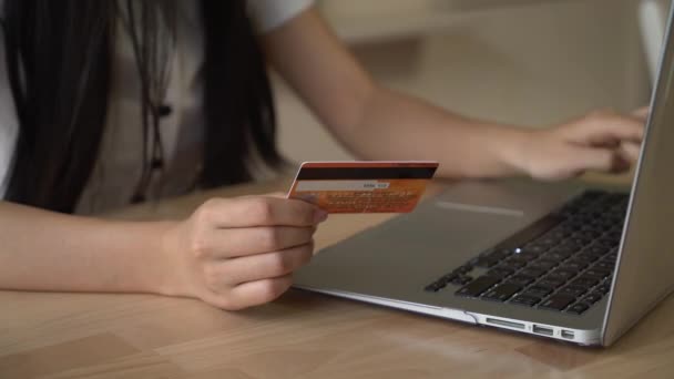 Unrecognizable female buying via internet. - Video
