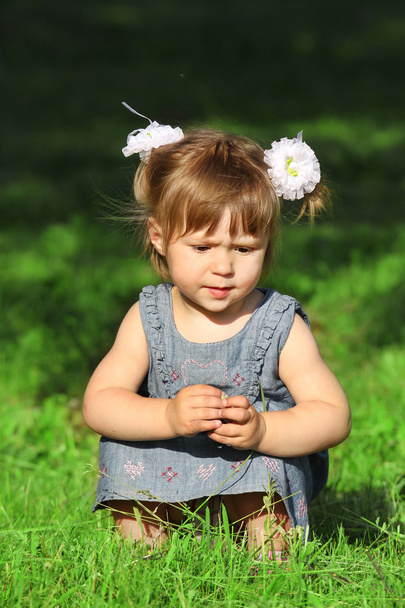 Красивая маленькая девочка на природе
 - Фото, изображение