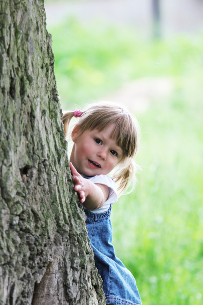 A beautiful little girl on the nature - Foto, afbeelding