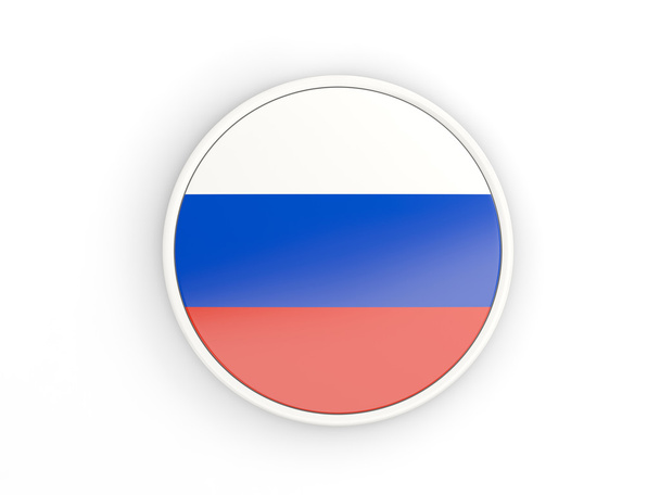 Flag of russia. Round icon with frame - Fotografie, Obrázek