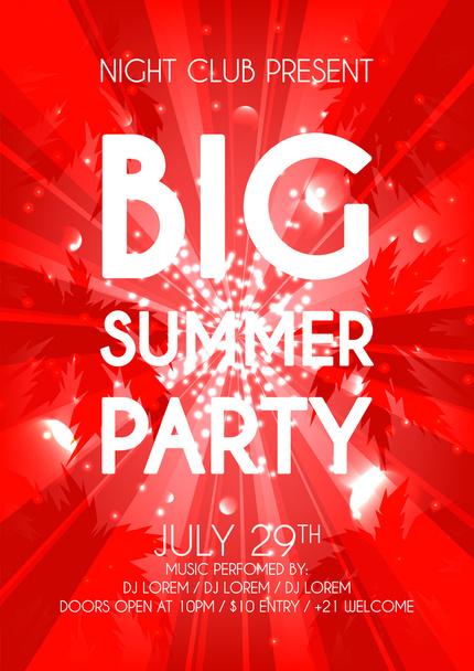 Summer party flyer - Διάνυσμα, εικόνα