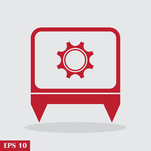 Gears vector icon. Flat design style - Vector, Image