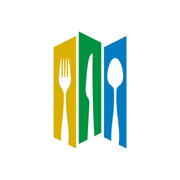 Símbolo logotipo talheres design de alimentos
 - Vetor, Imagem