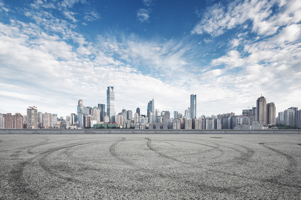 empty road with cityscape and skyline of Chongqing - Photo, Image
