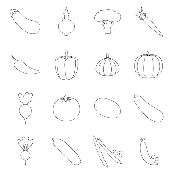 Set of vegetable icons, vector illustration - Vettoriali, immagini