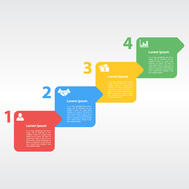 vier Schritte Sequenz Infografik Layout Konzept Vektor Illustration - Vektor, Bild