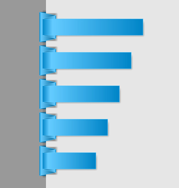 Blue folded paper navigation menu backgrounds - Vektor, Bild