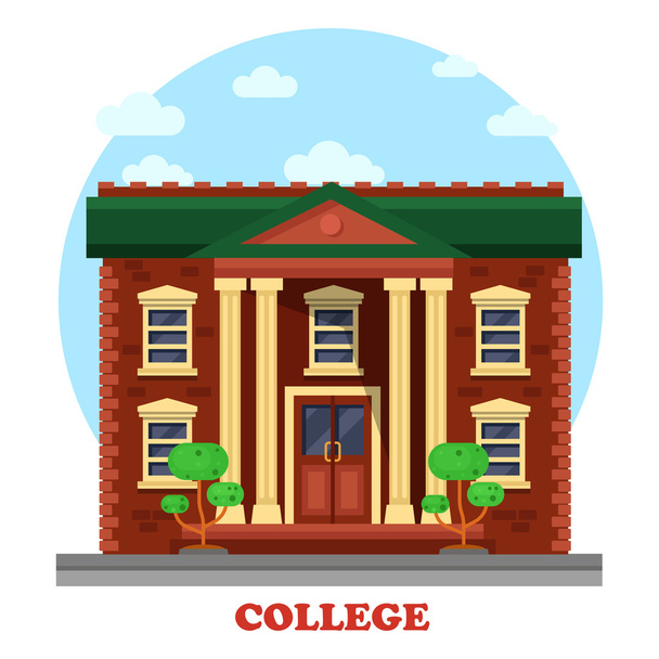 Facade of national college corpus for education - Vector, Image