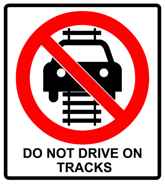 Не водити знак доріжок ізольовано на білому тлі
 - Вектор, зображення