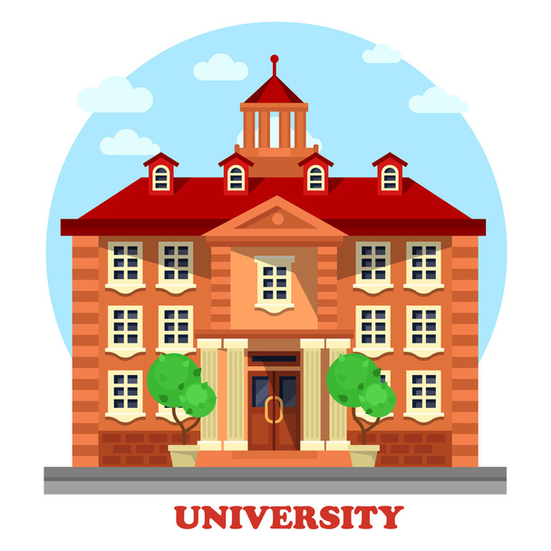 University for higher graduate education building - Vector, Image