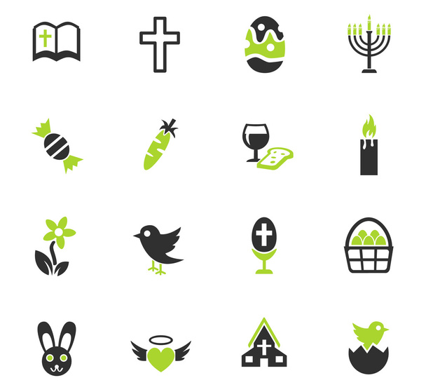 zestaw ikon Wielkanoc - Wektor, obraz