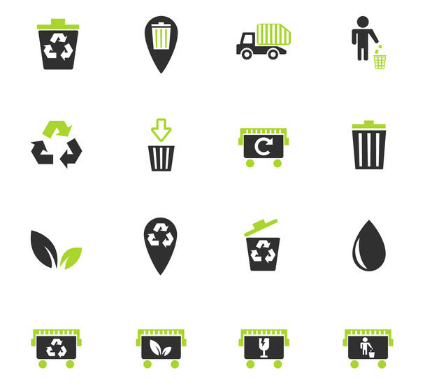 garbage icon set - Vector, Image