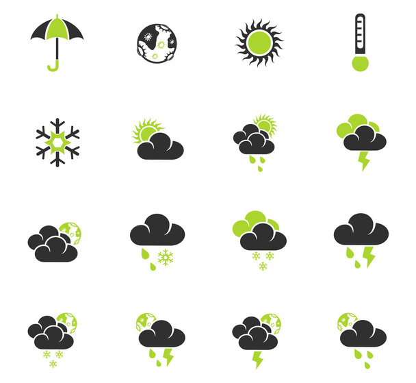 időjárási ikonkészlet - Vektor, kép