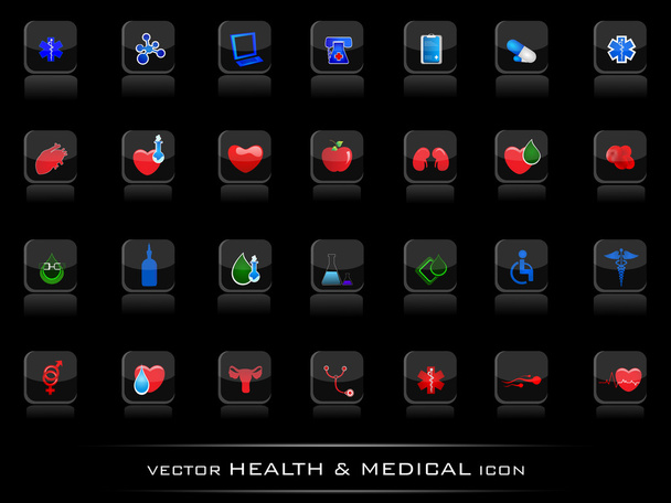 Medical icons set isolated on grey background. EPS 10. - Vector, Image