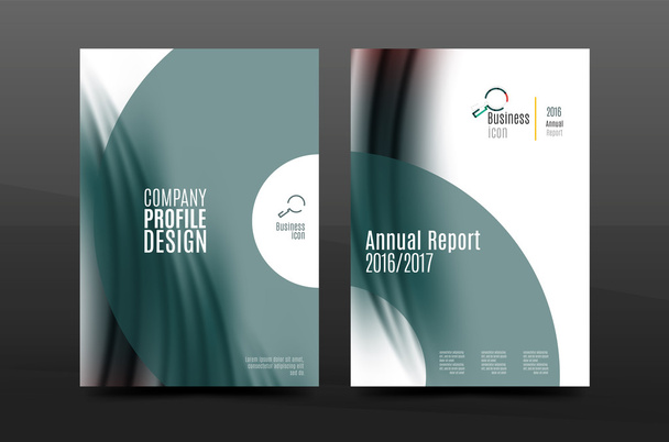 Wellenmuster Jahresbericht Business Cover Design - Vektor, Bild