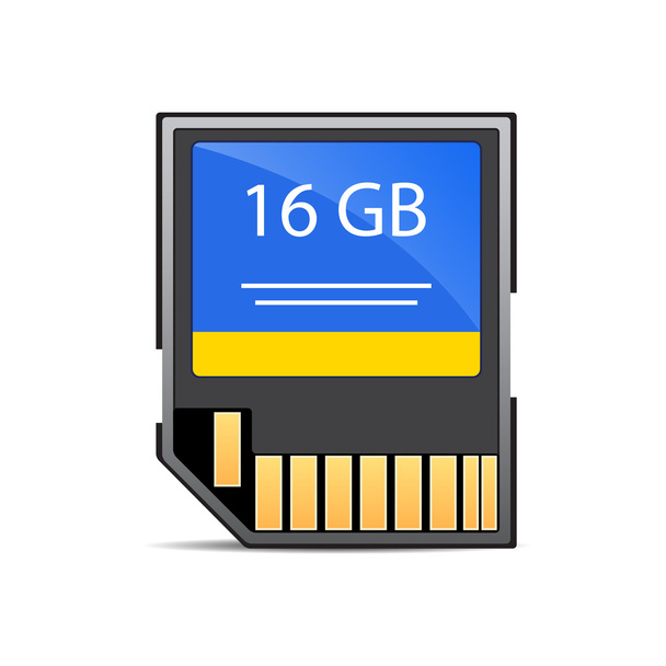 Memory card isolated on white - Вектор,изображение