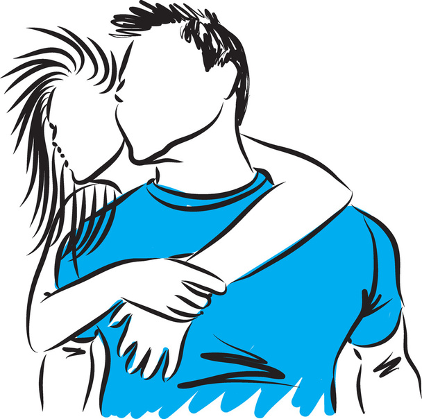 man and woman couple illustration - Вектор, зображення